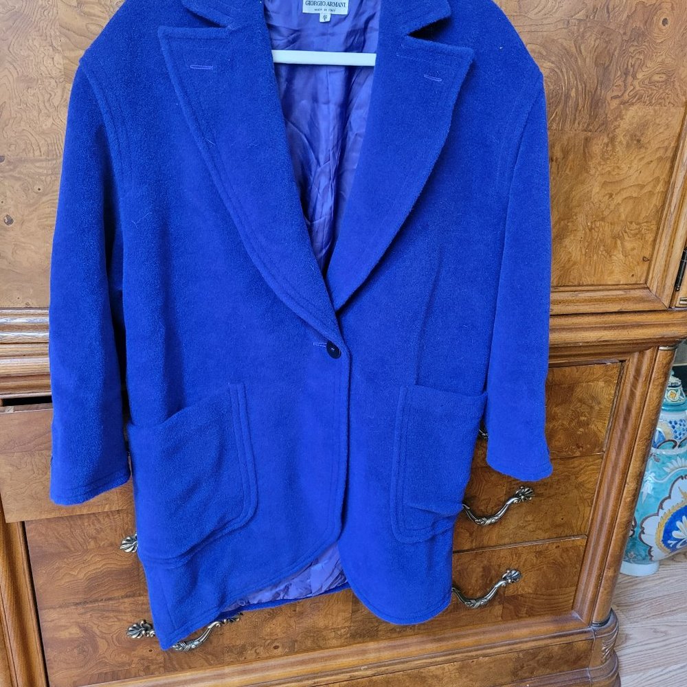 Giorgio Armani jacket alpaca/mohair/wool. eggplant, 40Ital, 6USA